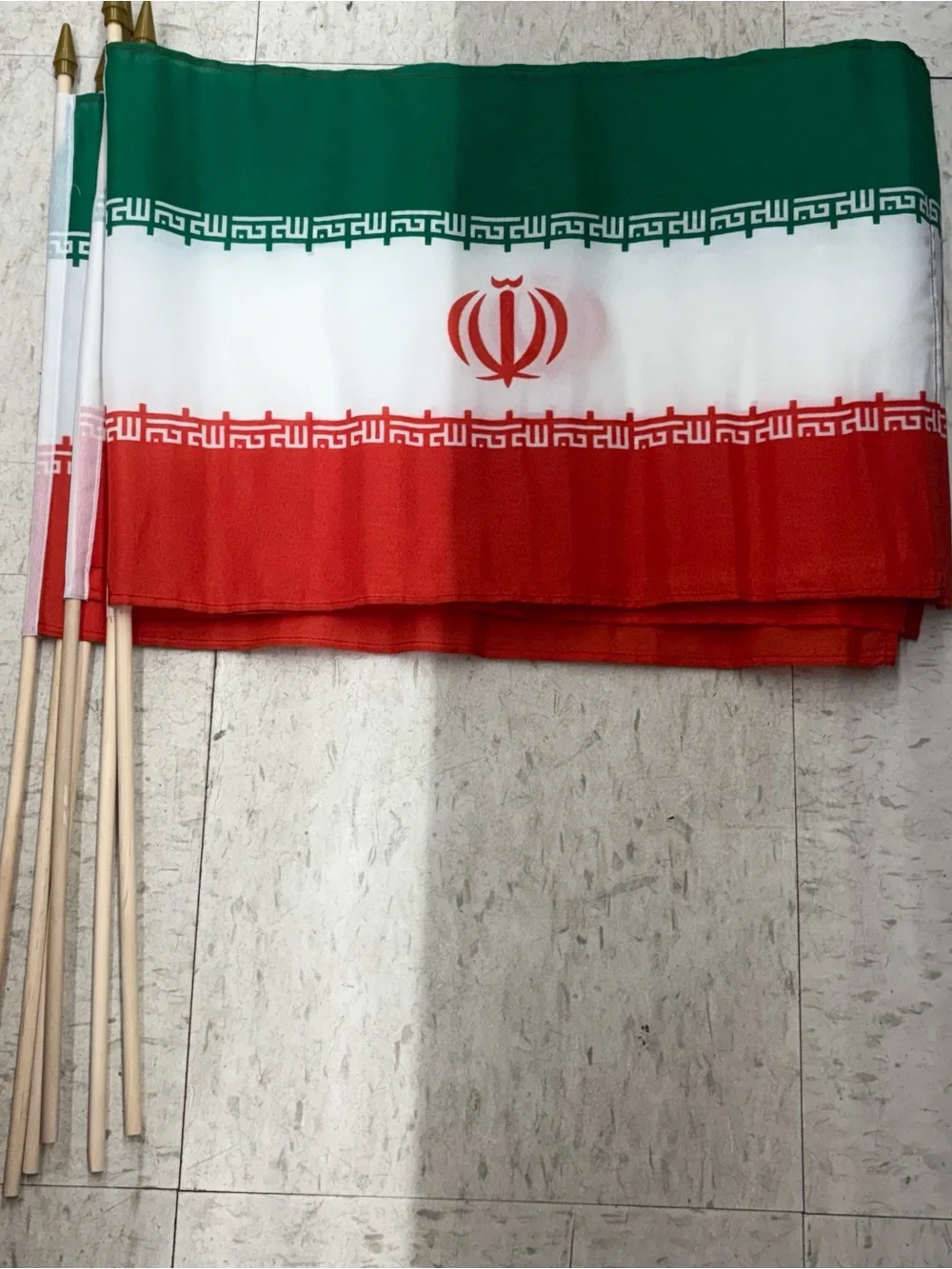 National Geographic Red White Green Decorative Hand Flags Iran